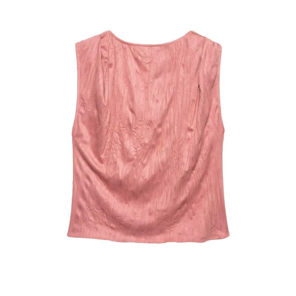 ZARA Suede Twist Asymmetric Shoulder Sleeveless Top